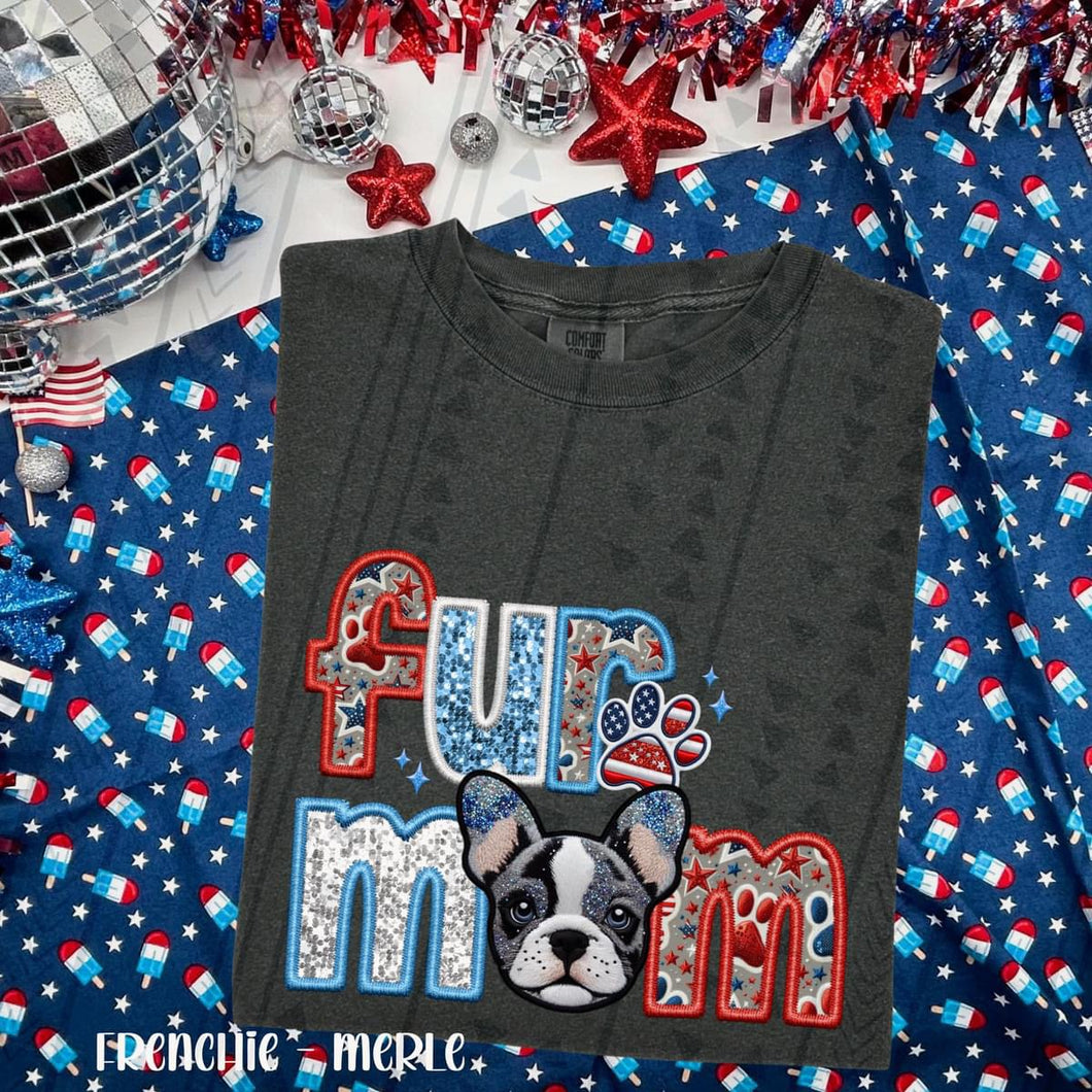 Patriotic Fur Mom  Frenchie- Merle