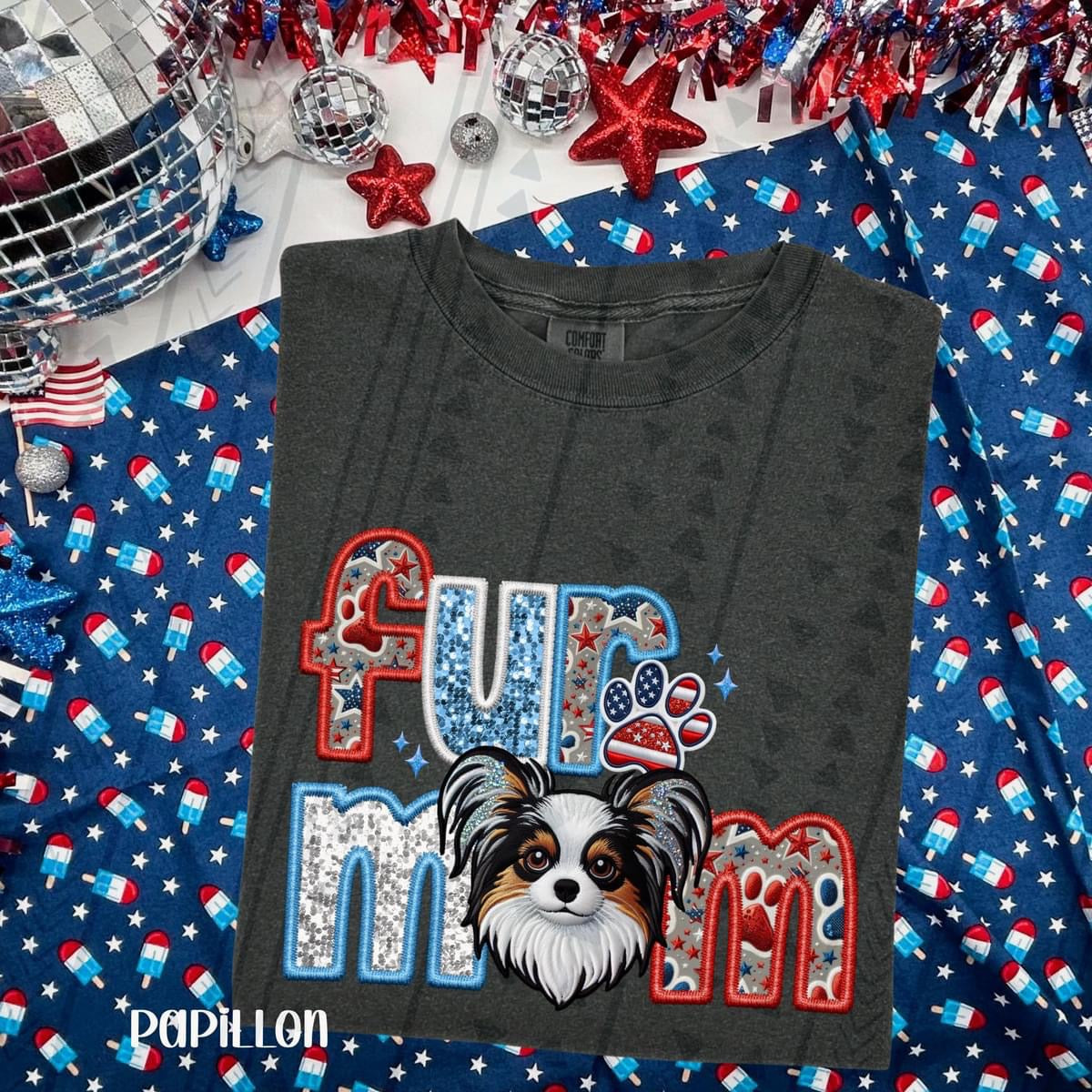 Patriotic Fur Mom Papillon