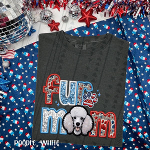 Patriotic Fur Mom Poodle-white