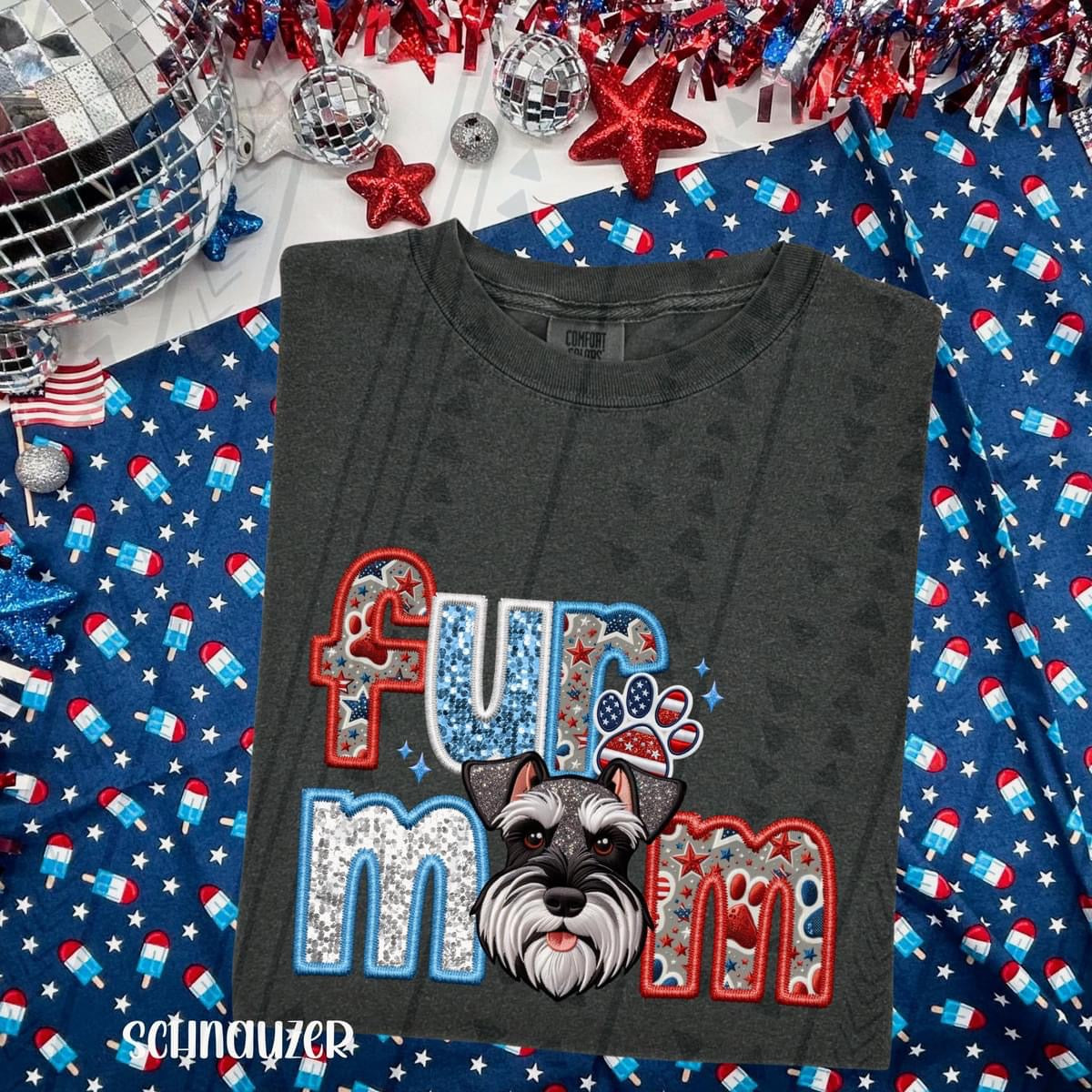 Patriotic Fur Mom Schnauzer