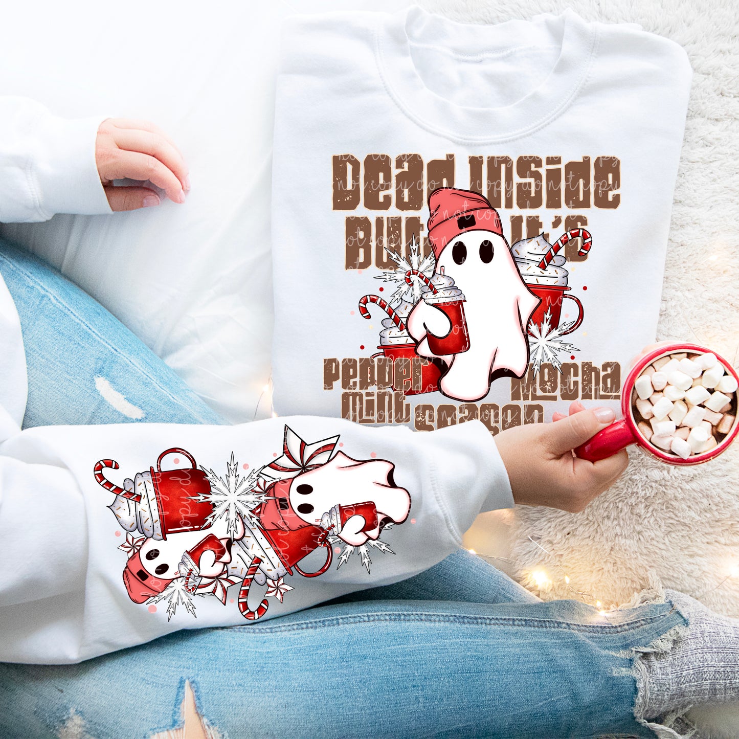 Dead inside but it's Peppermint Mocha Season (includes sleeve)