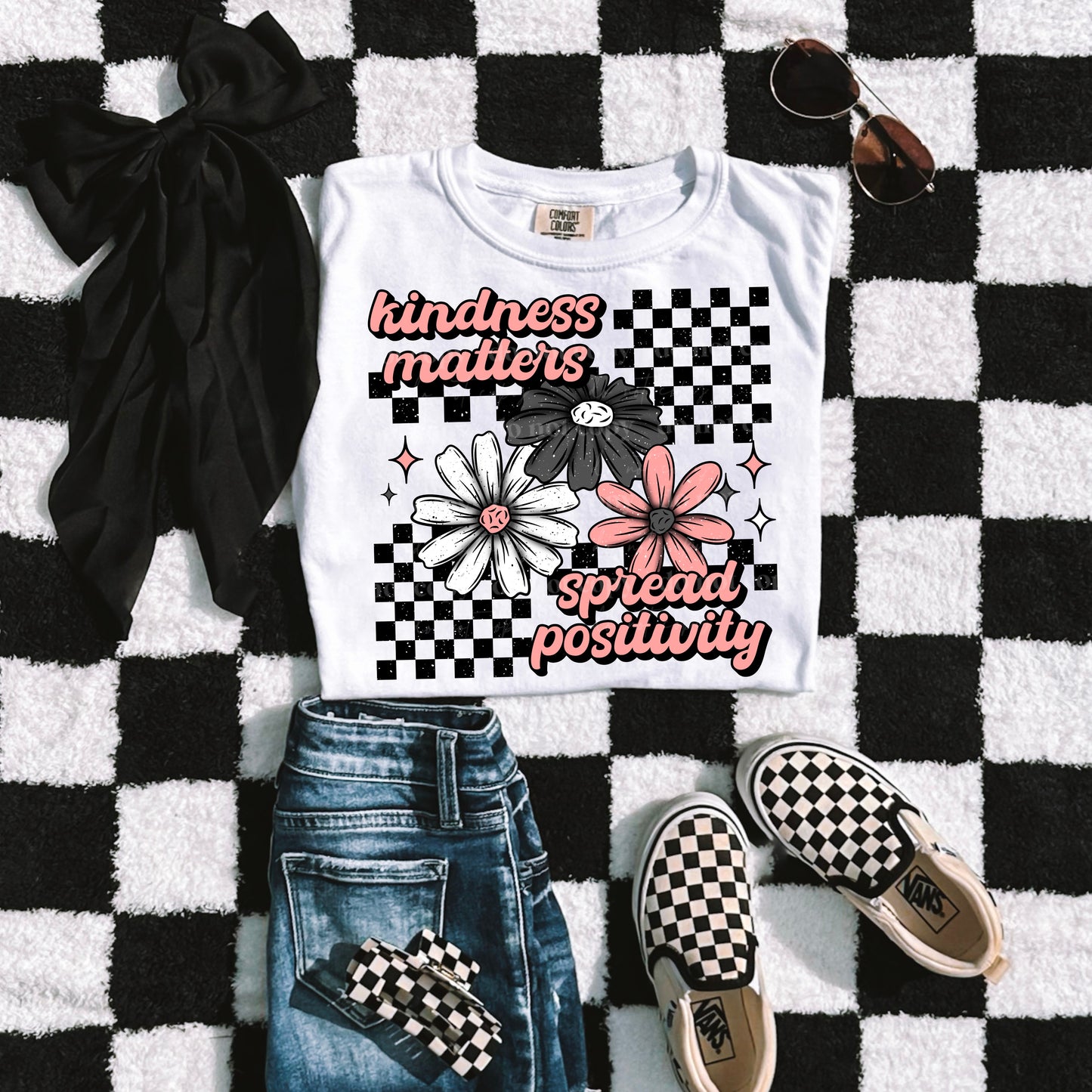 Kindness matters spread positivity (white, or black)