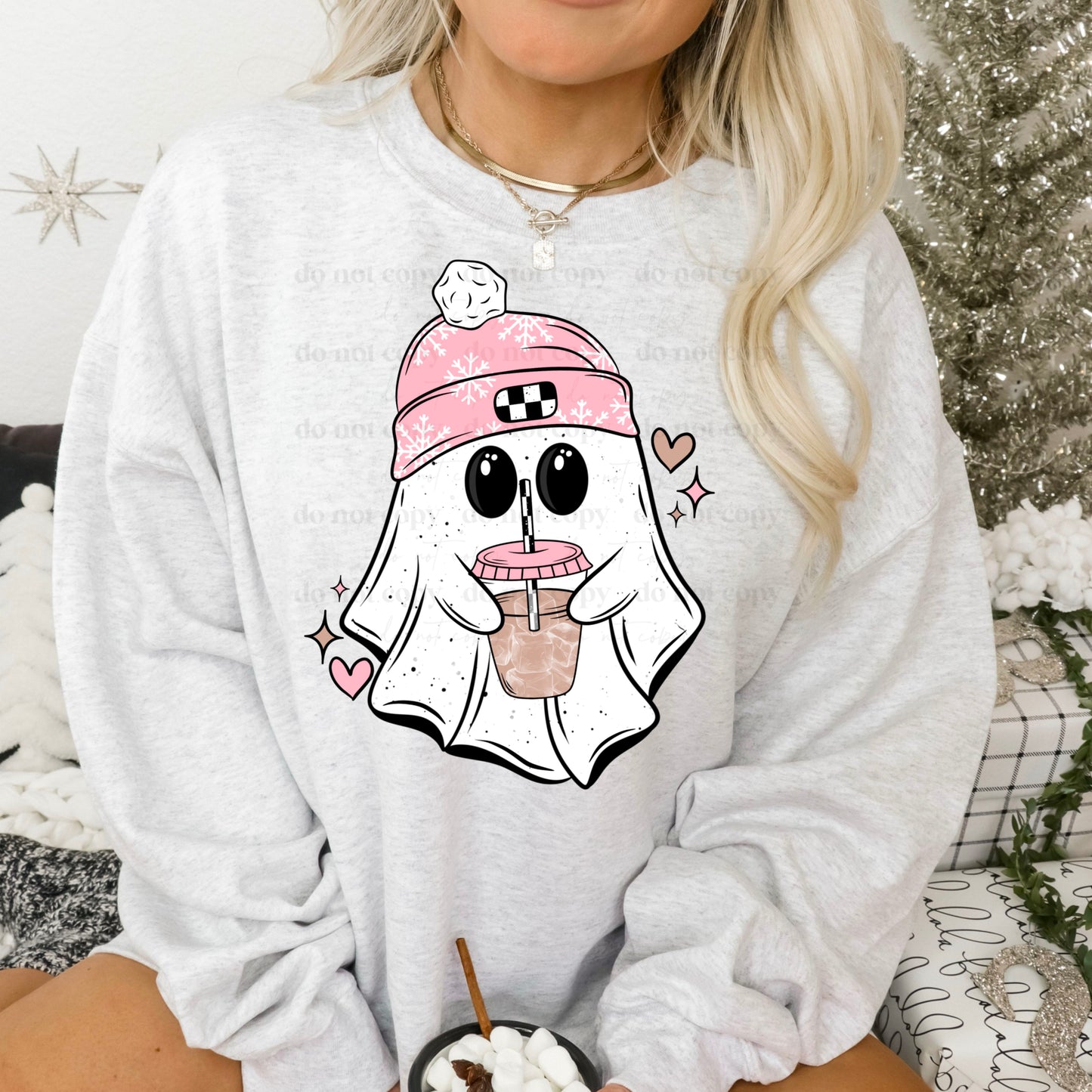 Iced coffee ghostie (pink)