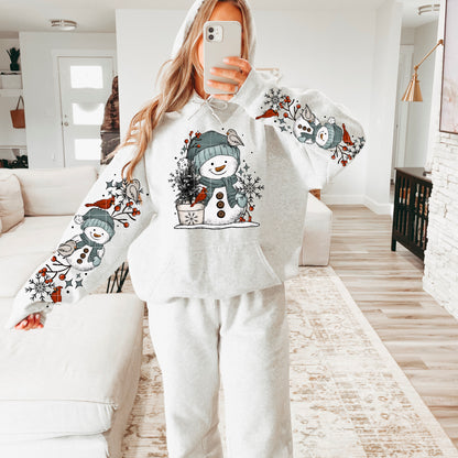 Snowman And Birds Front Design