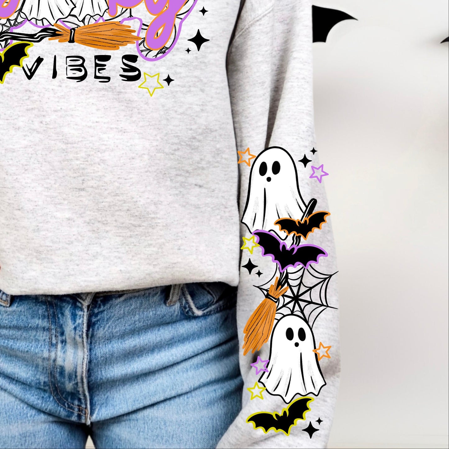 Spooky Vibes Sleeve Black