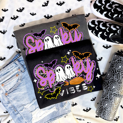 Spooky Vibes Cursive White