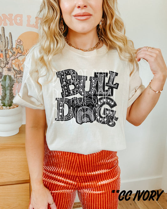 Bulldogs Faux Rhinestone School Spirit