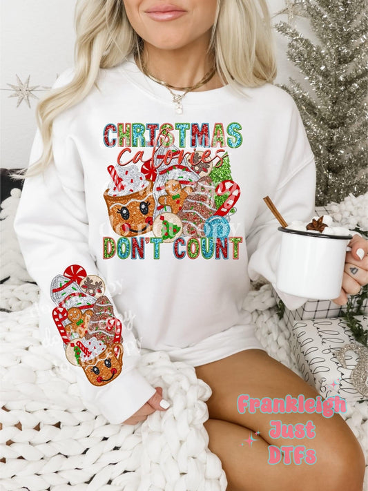 Christmas Calories Don't Count Faux Glitter (front)