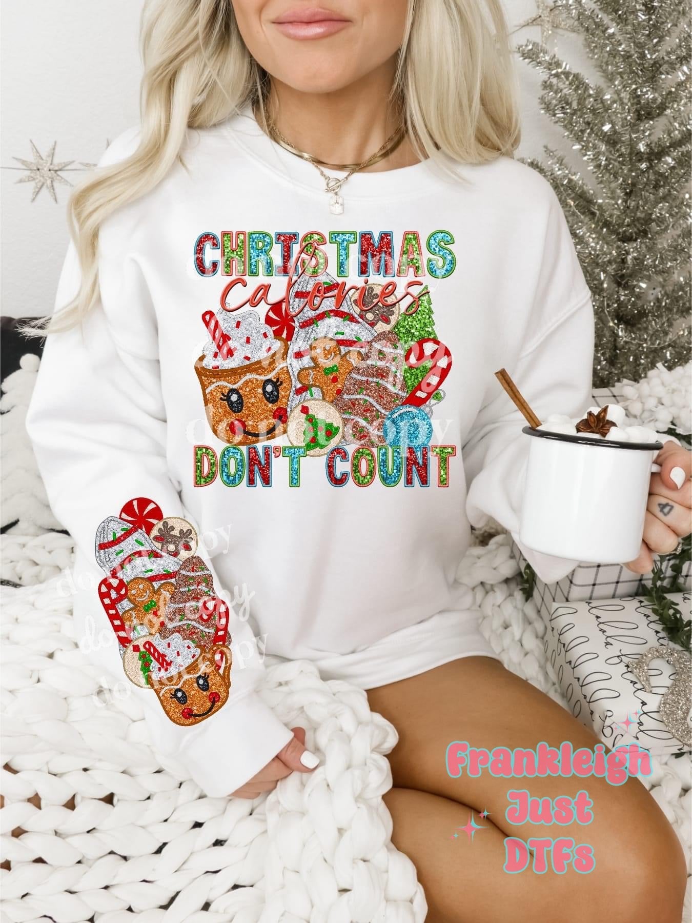 Christmas Calories Don't Count Faux Glitter (sleeve)