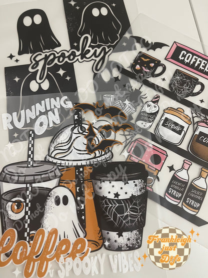 Running on Coffee and spooky vibes (Black or White)