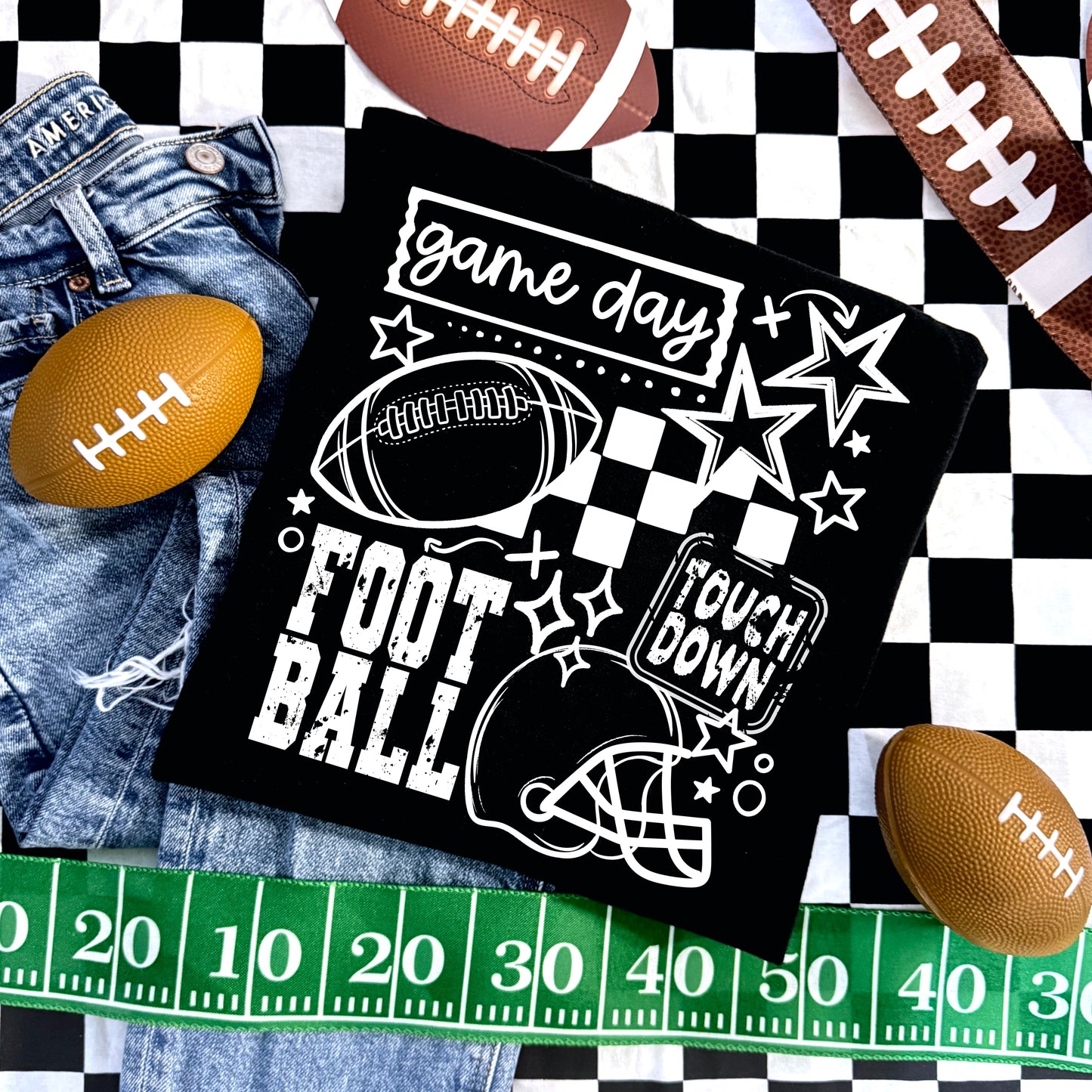 Football Collage Single Color White