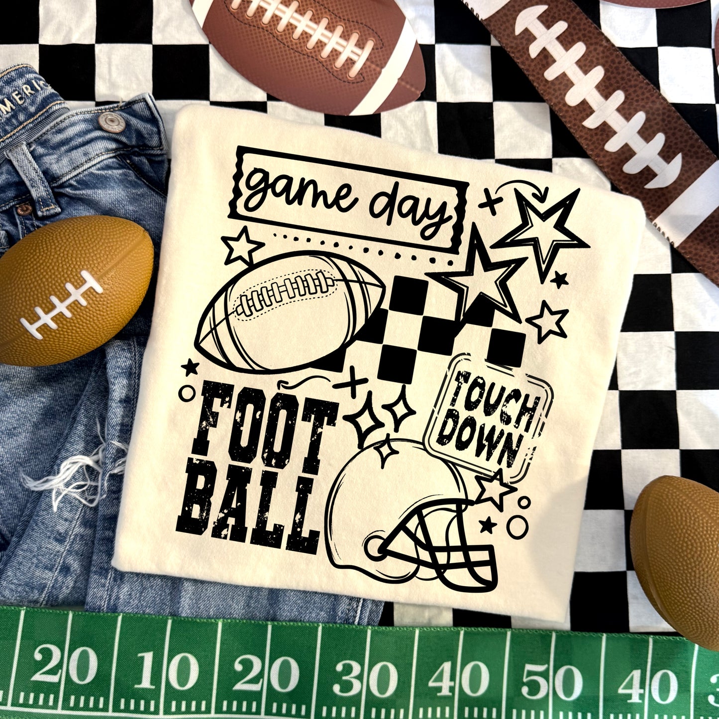 Football Collage Singe Color Black