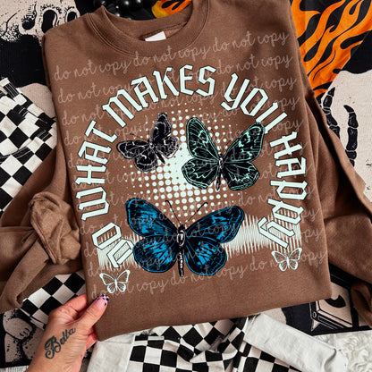 Do what makes you happy (blue butterflies)