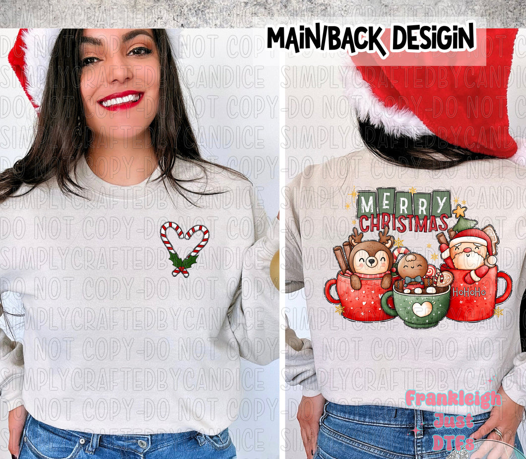 Merry Christmas Coffee Cups (front and pocket)