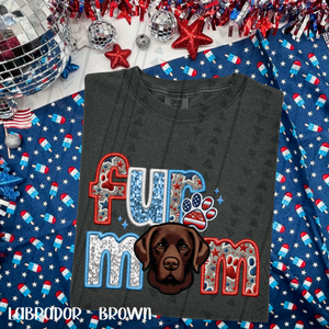 Patriotic Fur Mom Lab- Brown