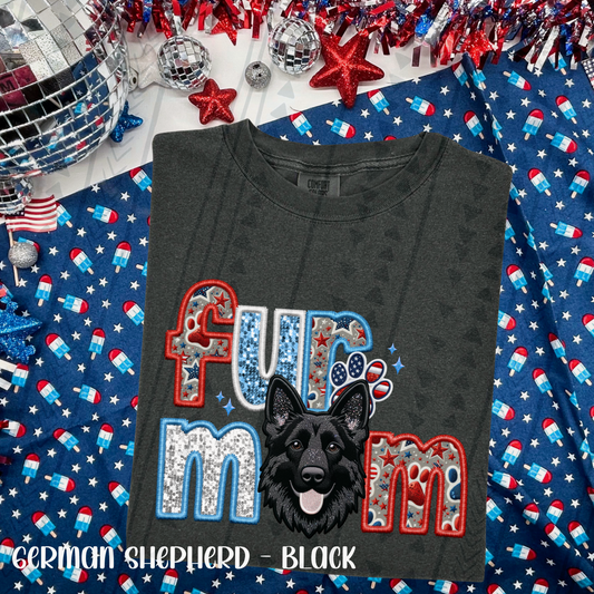 Patriotic Fur Mom German Shepard Black