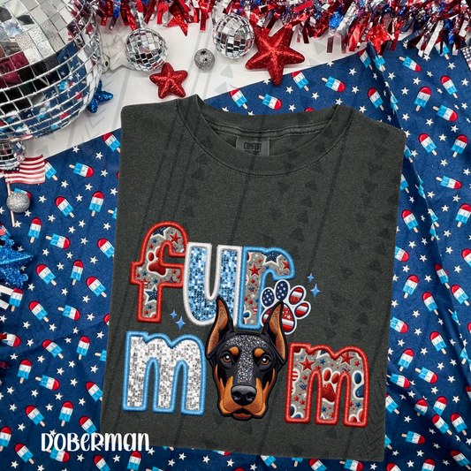 Patriotic Fur Mom doberman