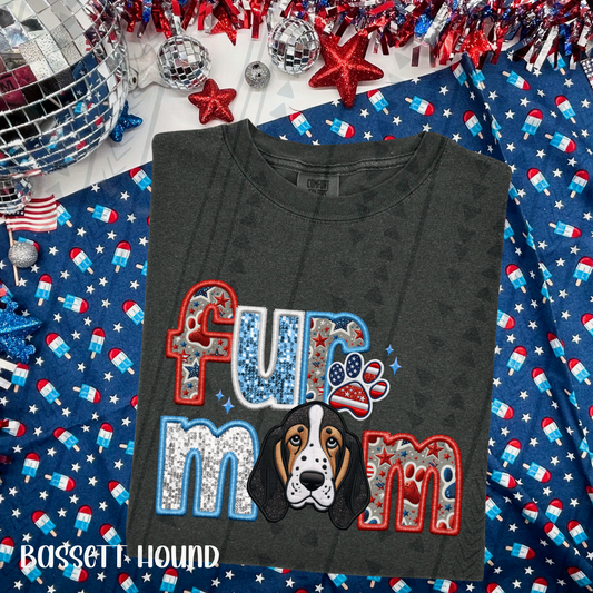 Patriotic Fur Mom Basset Hound