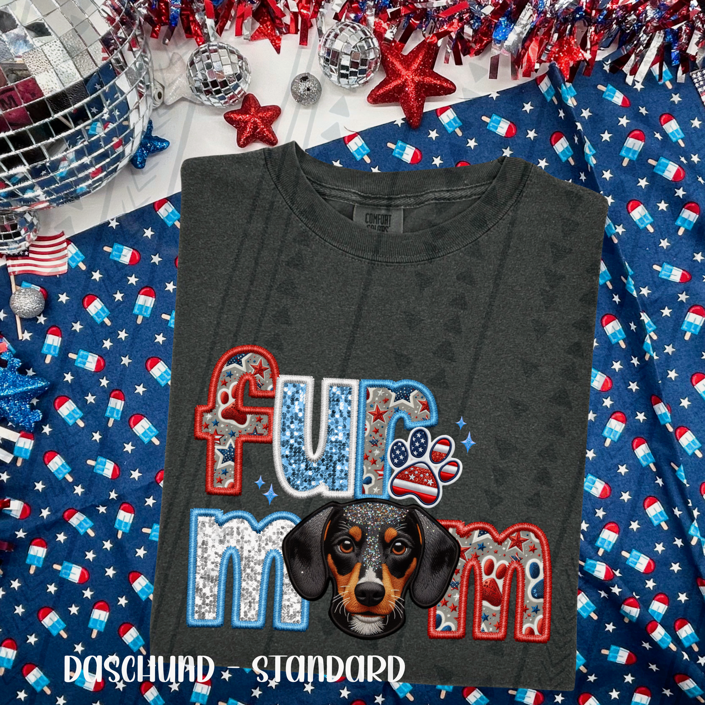 Patriotic Fur Mom Dachshund