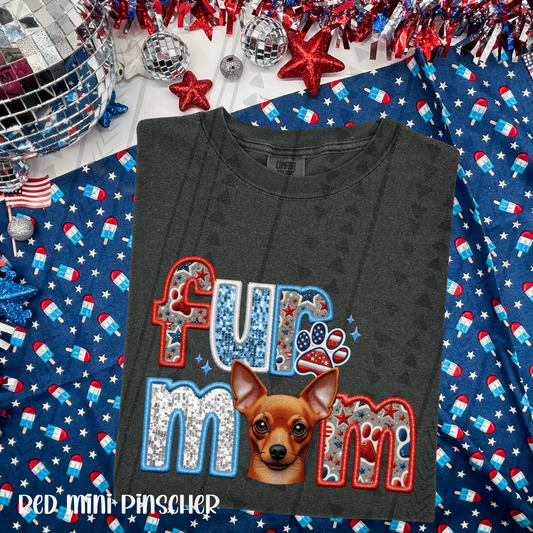 Patriotic Fur Mom Mini Pincher Red