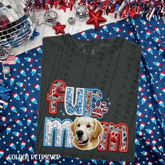 Patriotic Fur Mom Golden Retriever