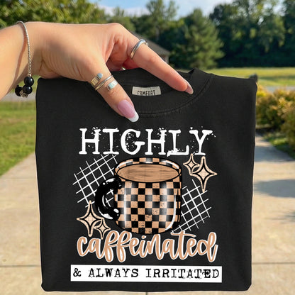 Highly Caffeinated white letters