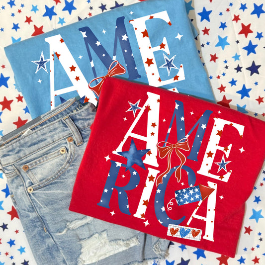 America Blue Letters