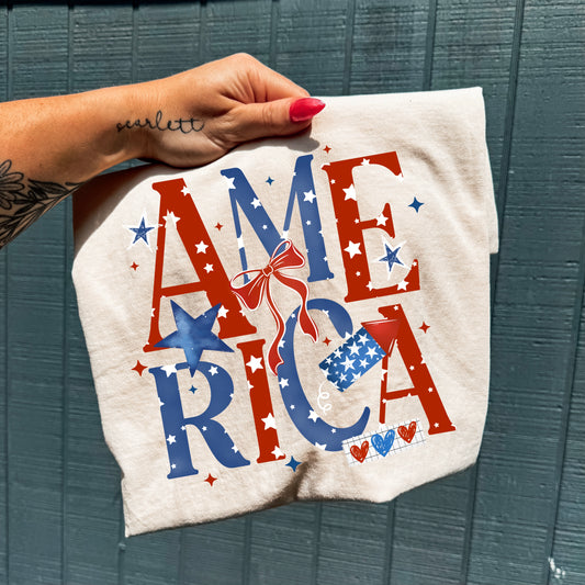 America Red And Blue Letters