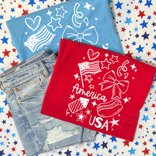 America Doodles White