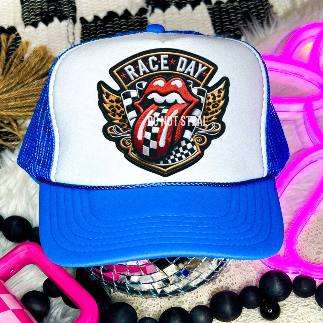 Race Day (wings) Faux Embroidery Hat Patch