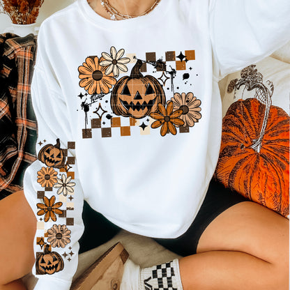 Pumpkin Floral Checkered with sleeves