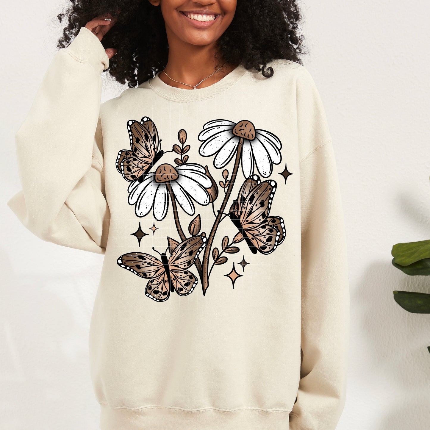 Floral Butterflies (Brown)