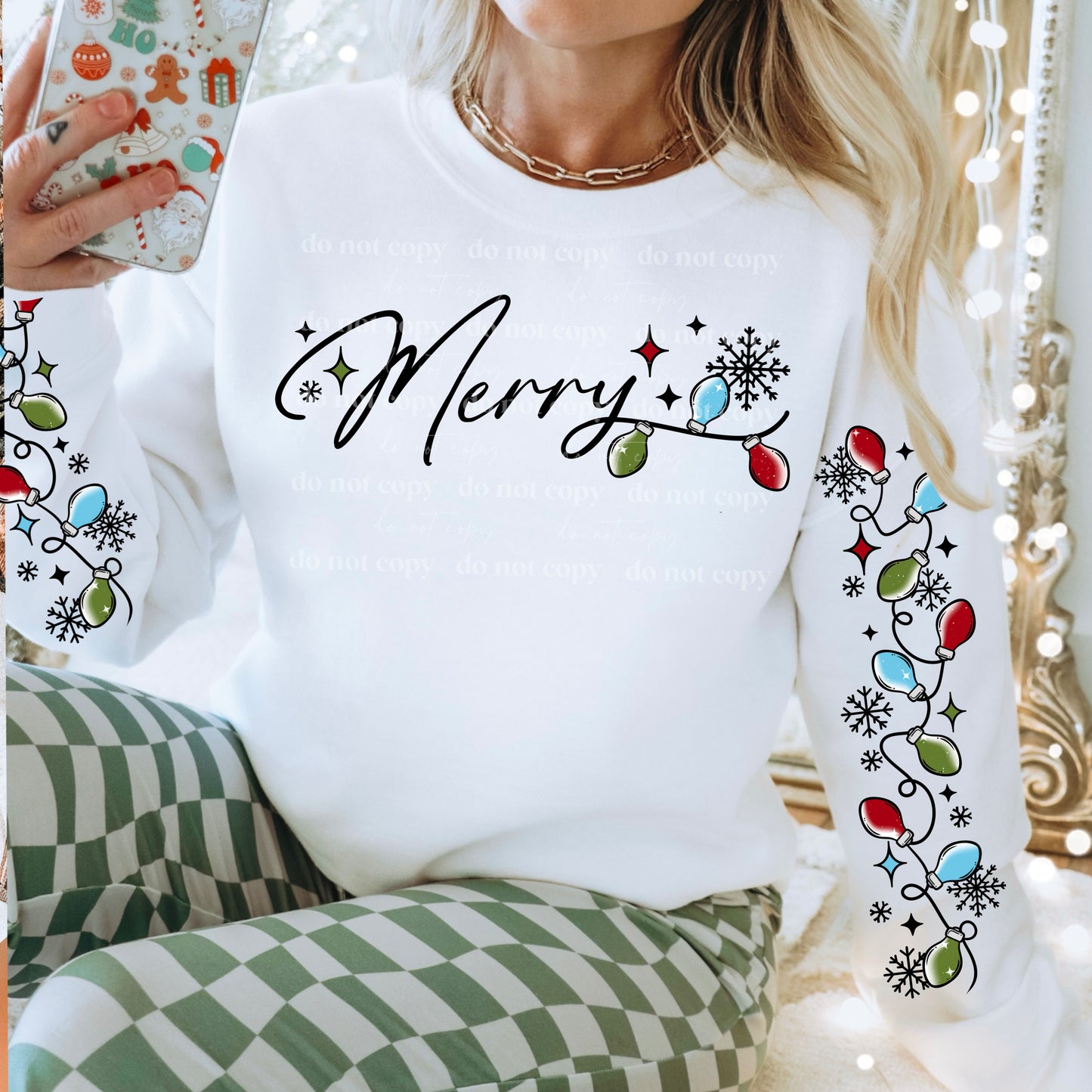 Merry (Color Lights with Sleeves) Black or White Words