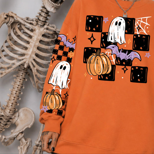 Sketchy Halloween Checker Sleeves