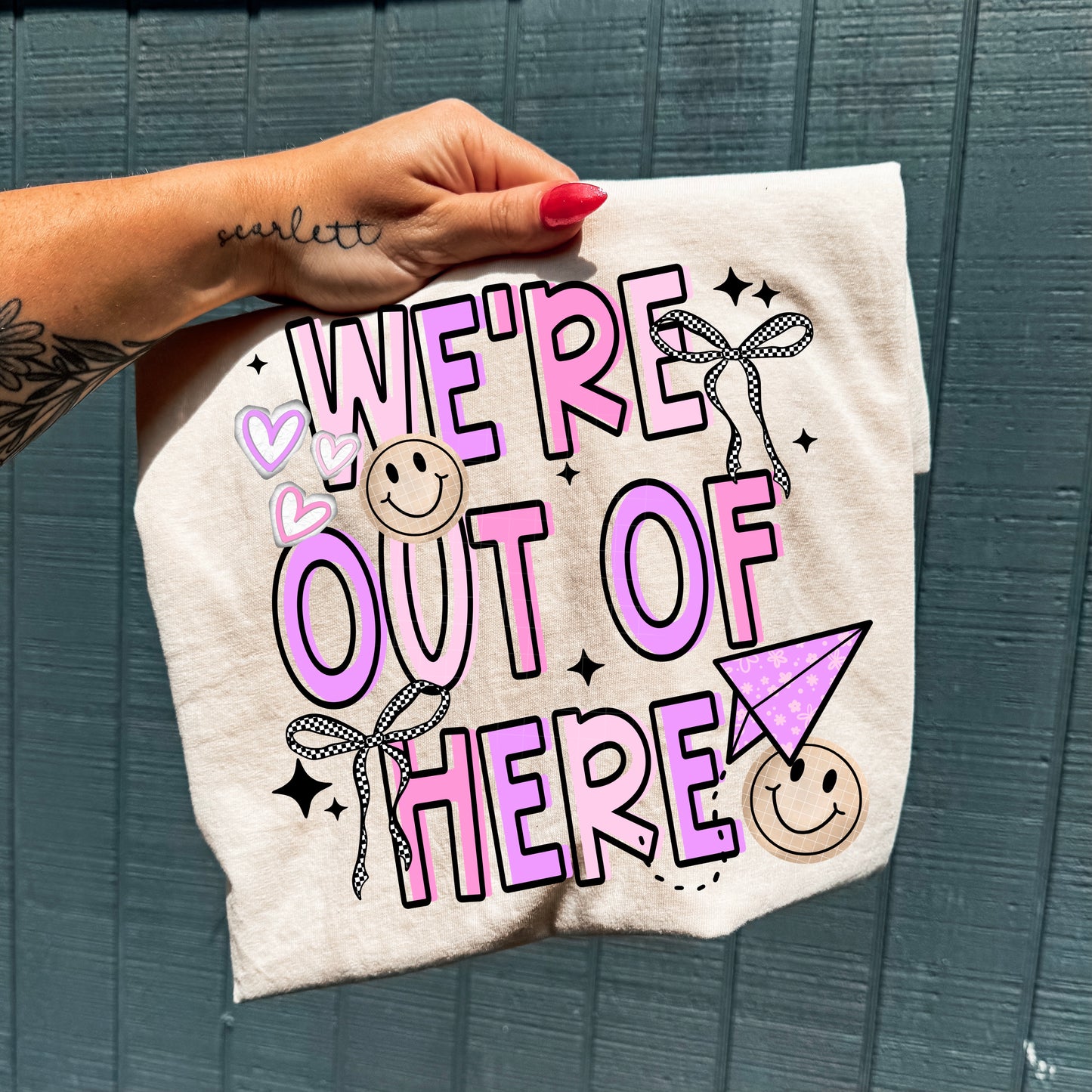 We're Out of Here Purple