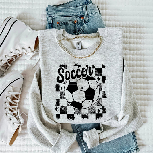 Soccer Distressed Single Color Black