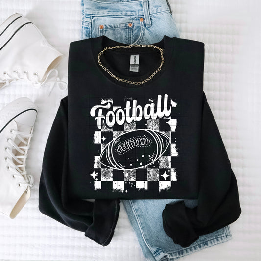 Football Distressed Single Color White