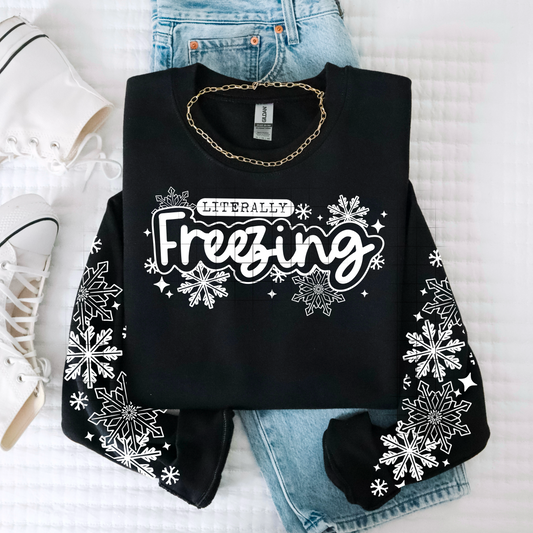 Literally Freezing single color white front design