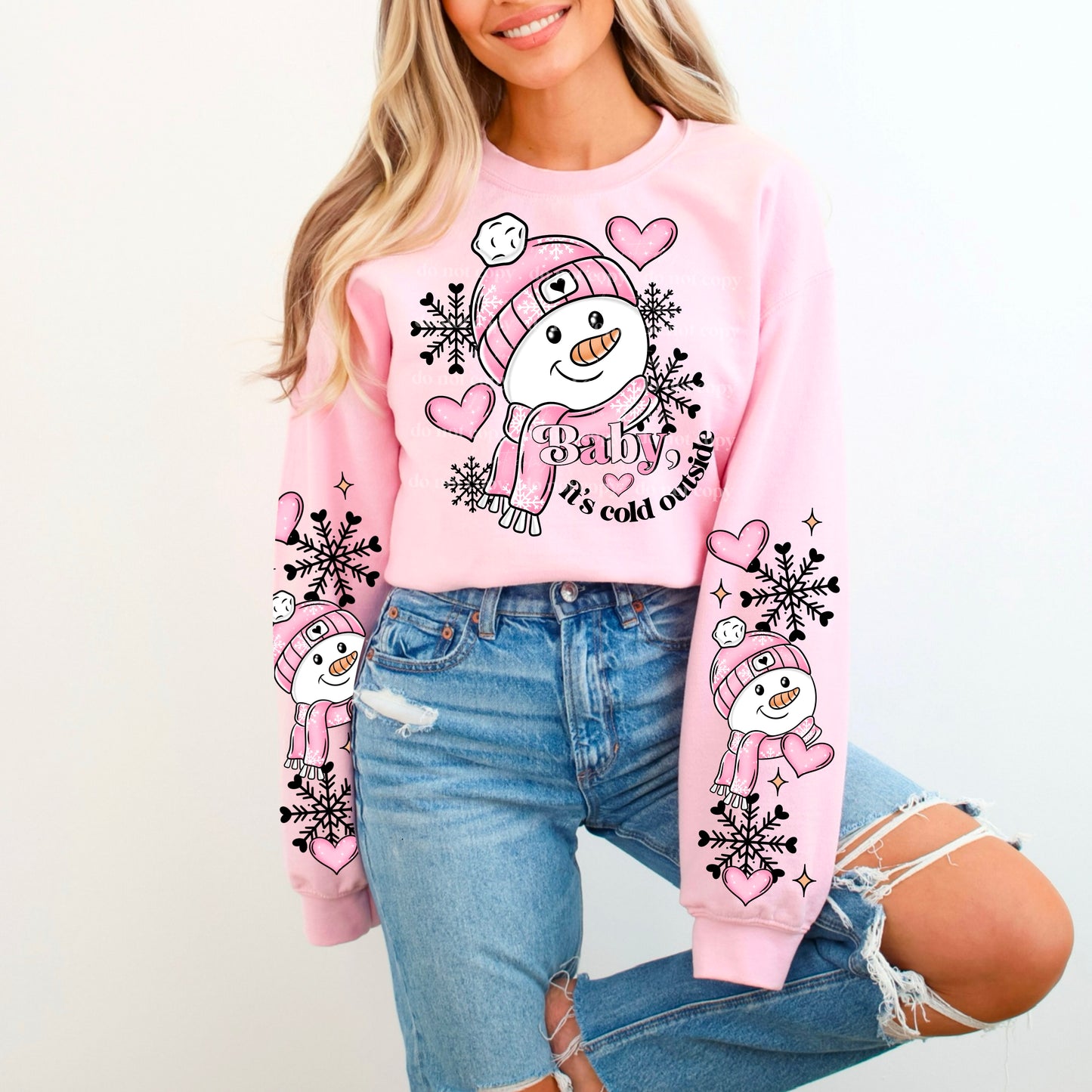 Baby it's Cold Outside (Pink Snowman) includes sleeves