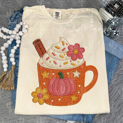 Pumpkin Spice Faux Embroidery