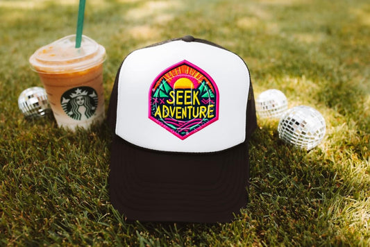 Seek Adventure Neon Faux DTF Hat Patch