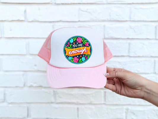 I am Enough Neon Faux DTF Hat Patch