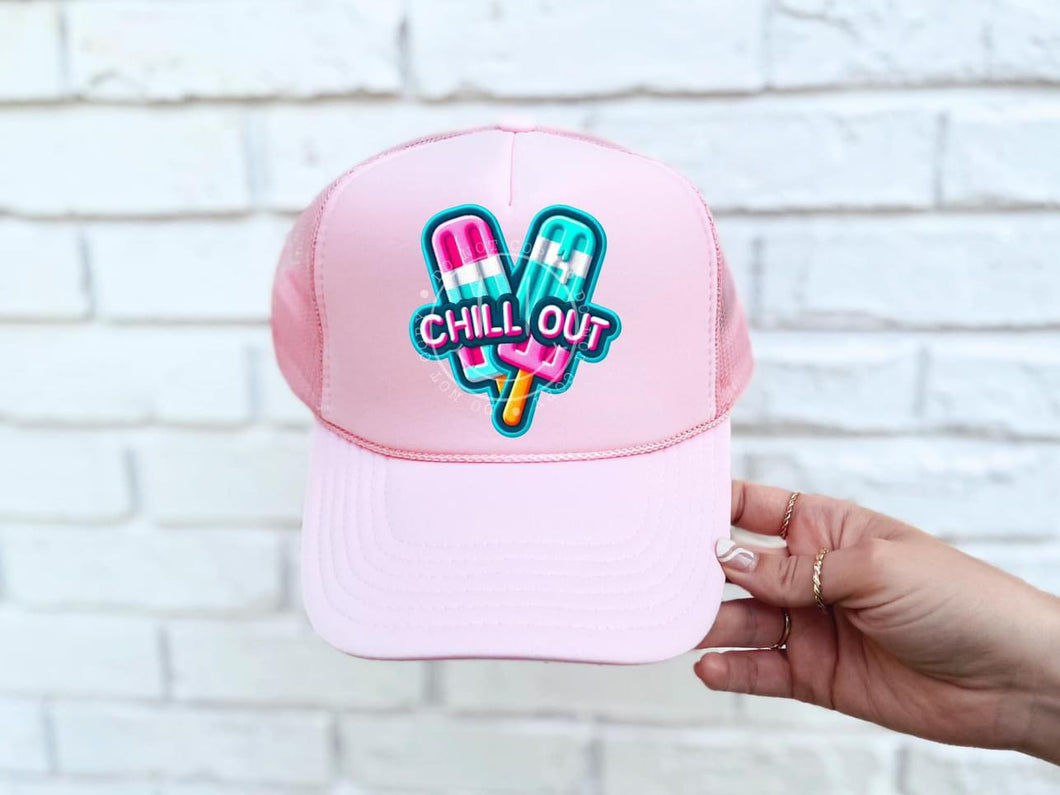 Chill Out Neon Faux DTF Hat Patch