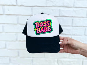 Boss Babe Neon Faux DTF Hat Patch
