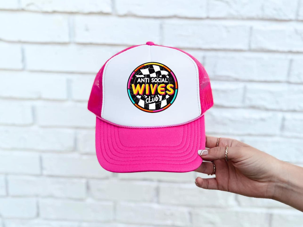 Anti Social Wives Neon Faux DTF Hat Patch