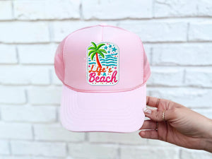 Life's a Beach Neon Faux DTF Hat Patch