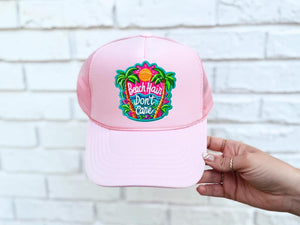 Beach Hair Don't Care (Ocean) Neon Faux DTF Hat Patch