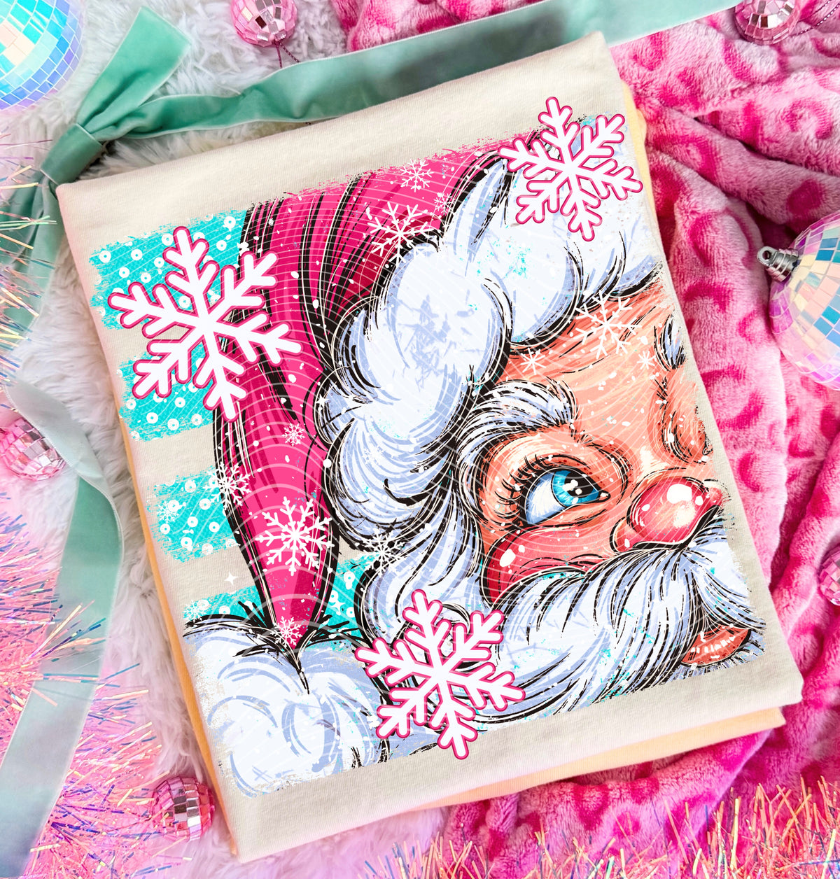 Santa Close Up Pink