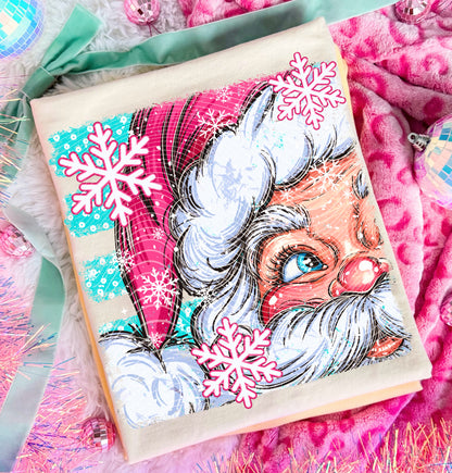 Santa Close Up Pink