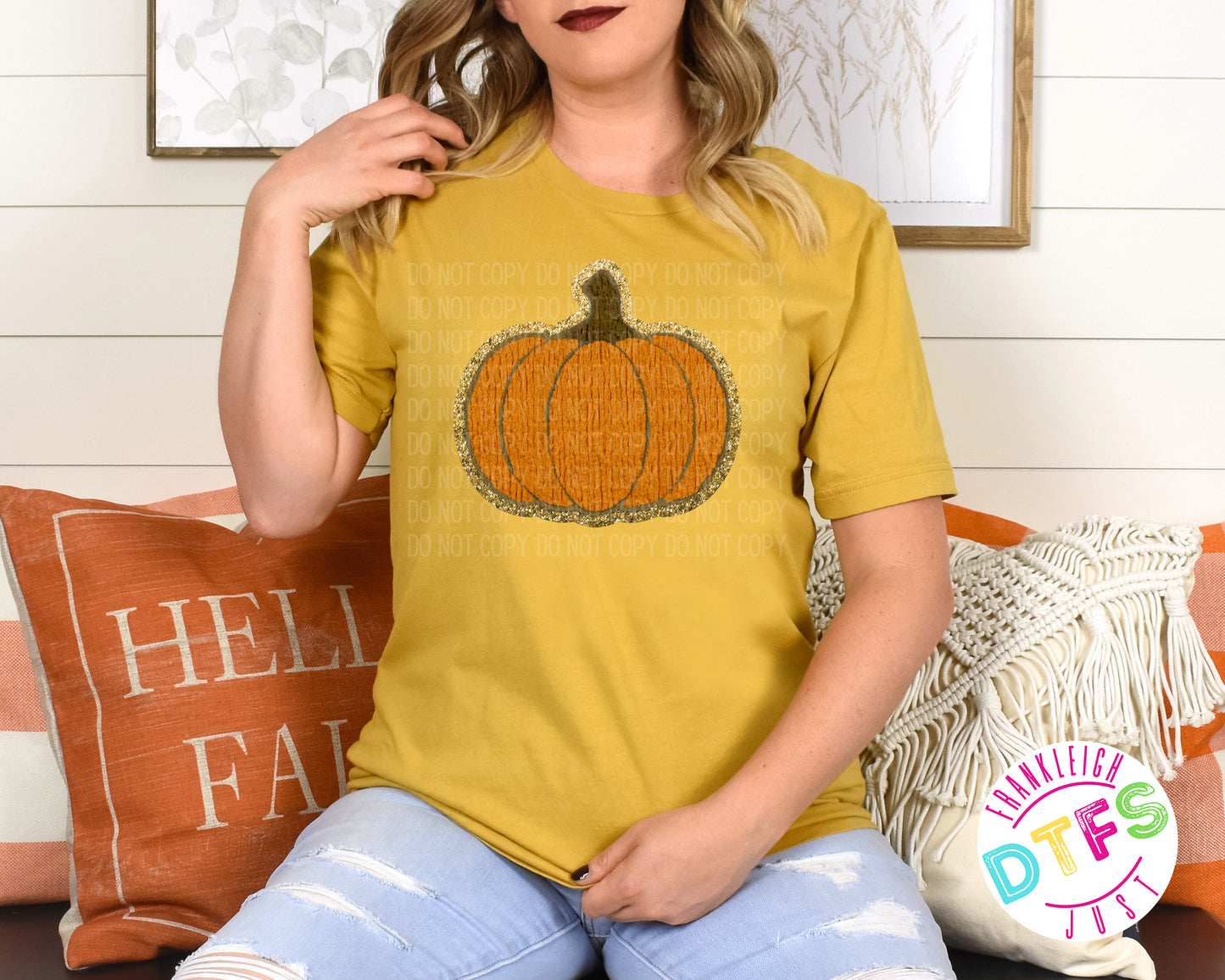 Pumpkin Faux Chenille Patches